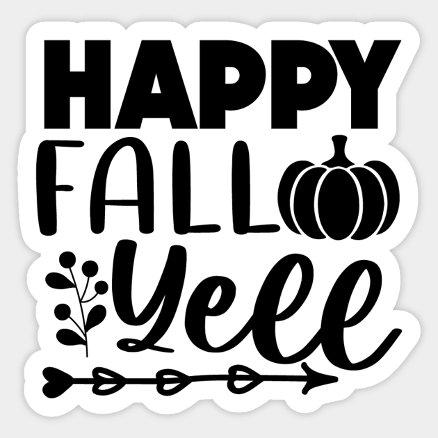 Happy Fall Yall Simple Lettering Sticker by FashionDesignz